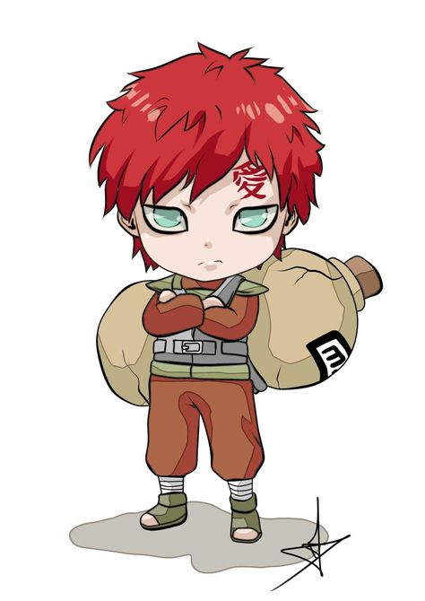 Cute Naruto Characters, Chibi Gaara, Chibi Naruto Characters, Naruto Birthday, Naruto Gaara, Girl Drawing Sketches, Naruto Kakashi, Anime Akatsuki, Disney Tattoos