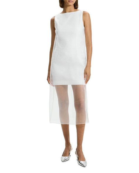 Theory Organza Layer Mini Shift Dress Women - Bloomingdale's Shift Wedding Dress, Organza Overlay, Luxury Sportswear, Theory Dress, Womens Shift Dresses, Fashion Wishlist, Elie Tahari, Little White Dresses, Sportswear Brand