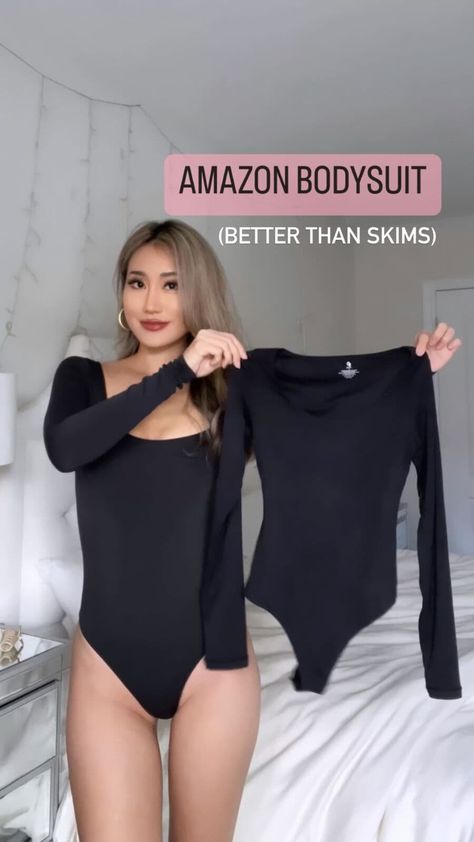 Scoop Neck Bodysuit Outfit, Skim Body Suit, Best Body Suits On Amazon, Shapewear Bodysuit Outfit Black Women, Cute Body Suit Outfits, Women Bodysuit Outfit, Amazon Bodysuit, Black Bodysuit Outfit, Body Suit Outfit