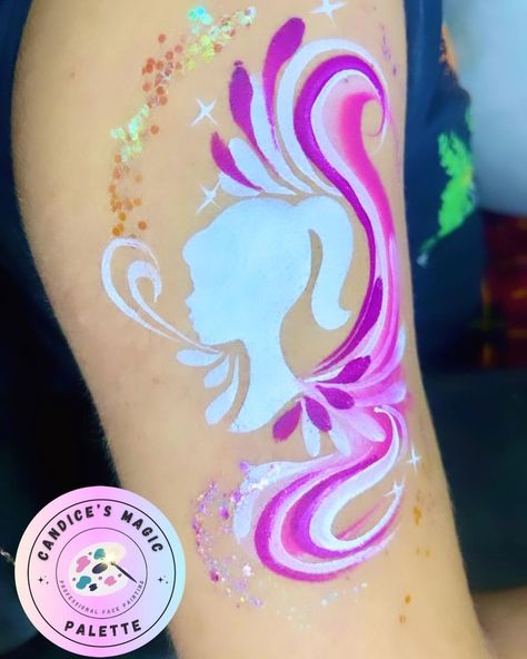 Barbie Face Painting Ideas, Barbie Face Painting, Barbie Facepainting, Face Paint Board, Barbie Face Paint, Barbie Paintings, Make Up Barbie, Easy Face Painting Designs, Barbie Painting