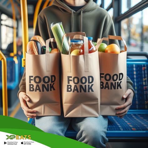 Struggling financially? XP Eats partners with local food banks to deliver meals right to your doorstep. No need to worry about travel costs! 📱   Key Benefits:  ✅ Convenience: Order from home. ✅ Accessibility: Ideal for those who can't travel. ✅ Support: Partnered with local food banks.  Delivering food and hope to those in need.  #XPEats #whystrugglewedeliver #FoodBank #CommunitySupport #EndHunger Food Bank Donation Ideas, Food Bank Donations, Food Bank, Foods Delivered, Local Food, Banks, No Worries, From Home, Mood Board