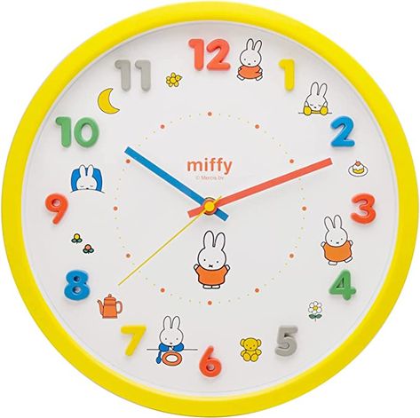 Amazon.com: T'S Factory 2926222 Wall Clock, Yellow, Miffy Analog, Quiet, Continuous Second Hand : Home & Kitchen Halloween Fruit, Cute Clock, Glass Theme, Diy Rainbow, Led Color Changing Lights, Cute Bedroom Ideas, Night Light Kids, Touch Lamp, Mood Light