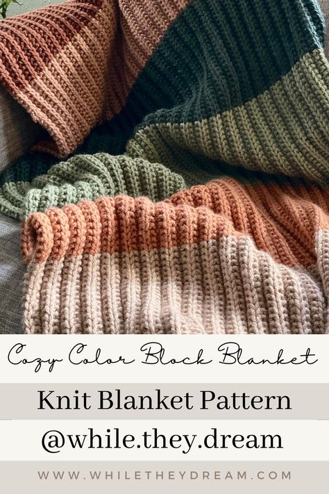 Free Knit Lapghan Patterns, Color Block Knit Blanket, Hand Knit Throw Blanket Pattern, Colorful Knitted Blankets, Knitted Blanket Color Ideas, Knitting Patterns Free Blanket Squares Simple, How To Knit A Blanket With Needles, Free Knit Blanket Pattern Easy, Knit Blanket Stitches