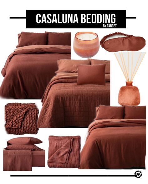 Casaluna bedding by Target is great for the fall! http://liketk.it/2XoEc #liketkit @liketoknow.it #StayHomeWithLTK #LTKhome #LTKstyletip Cognac Bedding Bedroom, Bedding Fall 2022, Rust Colored Bedding Master Bedrooms, Rust Sheets Bedding, Rust Bedding Decor Bedding & Blankets, Target Casaluna Bedding, Fall Bedroom Colors Bedding, Dark Clay Bedding, Fall Bed Inspiration