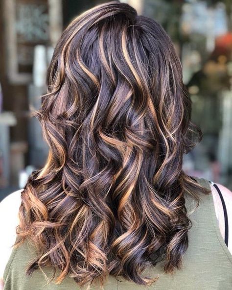 34 Best Caramel Highlights for Every Hair Color Caramel Hair Color With Highlights, Butterscotch Hair Color, Caramel Highlights On Dark Hair, Butterscotch Hair, Hair Color With Highlights, Color With Highlights, Caramel Hair Color, Dark Chocolate Hair, Highlights For Dark Brown Hair