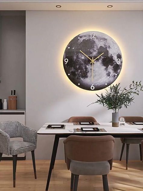 Aesthetic Wall Painting, Aesthetic Wall Clock, Contemporary Living Room Art, Wall Clock Ideas, Wall Clock Design Ideas, Large Wall Clock Decor, Clock Design Ideas, Clock Ideas, Living Room Clocks