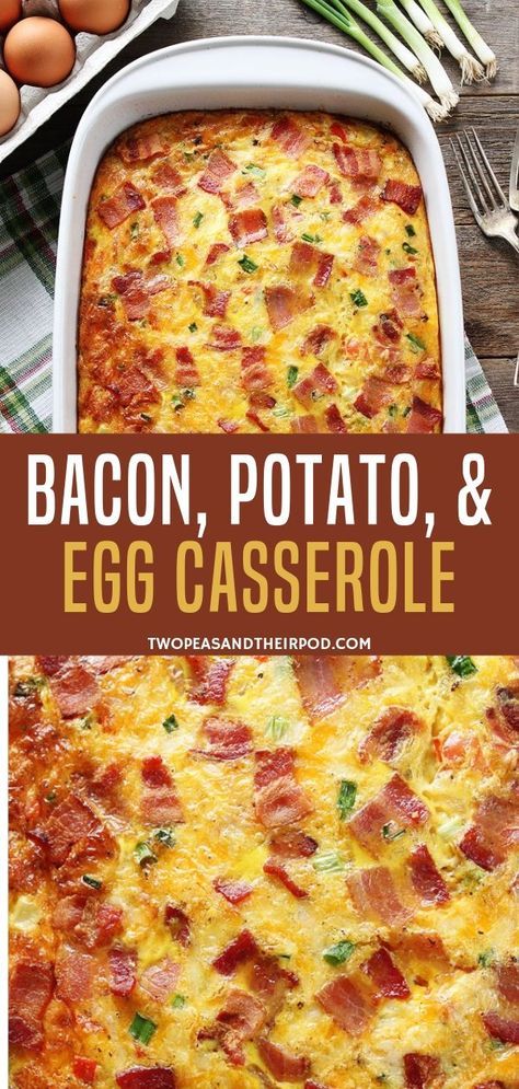 Easy Breakfast Casserole With Bacon, Potato And Egg Casserole, Breakfast Casserole With Bacon, Potatoes And Eggs, Casserole With Bacon, Bacon Potatoes, Best Egg Recipes, Easy Breakfast Casserole, Egg Benedict