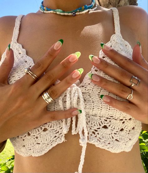 Simple Beachy Nail Ideas, Surfer Nails, Euro Summer Nails, Mediterranean Nails, European Nails, Bali Nails, Coastal Nails, California Nails, Tropical Vacation Nails