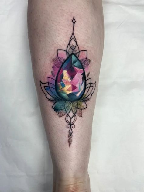 150+ Dreamy Diamond Tattoos Designs For Women With Meaning (2024) - TattoosBoyGirl Gemstone Tattoos, Gems Tattoo, Tattoo Watercolour, Mandala Thigh Tattoo, Diamond Tattoo Designs, Wrist Tattoo Cover Up, Tattoo Coverup, Diamond Tattoo, Gem Tattoo