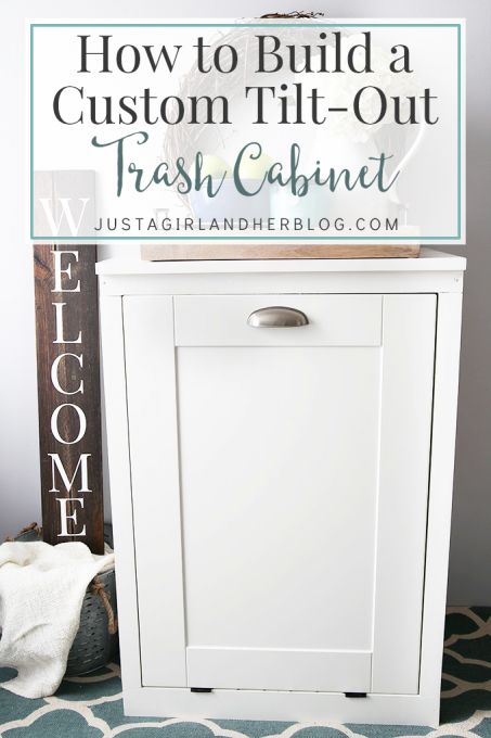 How to Build a Custom Tilt-out Trash Cabinet. Keep your kitchen elegant and organized with this helpful DIY project! Tilt Out Trash Cabinet, Trash Cabinet, Trash Can Cabinet, Hiding Ugly, Diy Holz, Diy Interior, Trash Bins, Kitchen Redo, Updated Kitchen