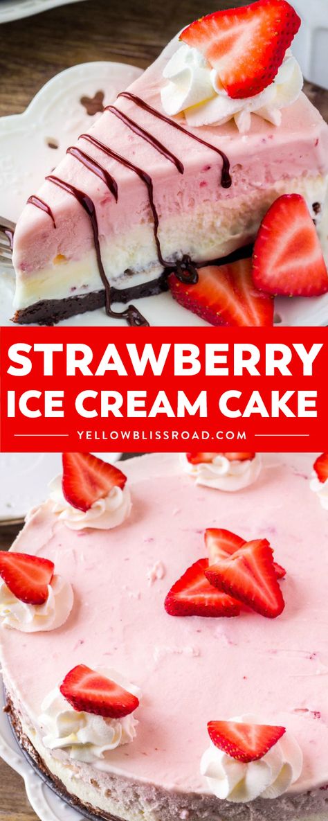 Strawberry Ice Cream Cake, Whipped Cream Topping, Dessert Strawberry, Homemade Strawberry Ice Cream, Homemade Ice Cream Cake, Dessert Oreo, Ice Cream Cake Recipe, Postre Keto, Low Carb Cheesecake