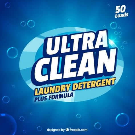 Detergent Packaging Design, Detergent Packaging, Clean Laundry Detergent, Blue Packaging, Background Water, Soap Labels, Fast Cleaning, Water Blue, File Free