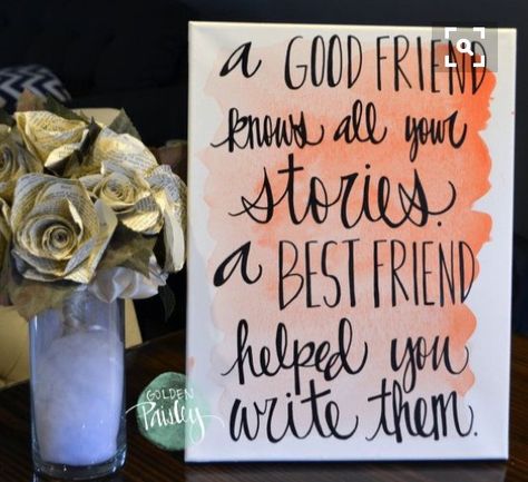 Wedding Quotes To A Friend, Friendship Canvas, Best Friend Canvas, Blush Christmas, Diy Christmas Gifts For Friends, Friend Quote, Friend Canvas, Gifts Forbest Friend, Bff Birthday