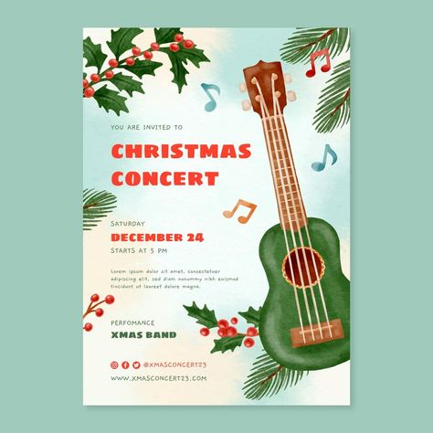 Free Vector | Christmas concert invite template Christmas Concert Invitation, Guess The Word, Christmas Concert, Vector Christmas, Invite Template, About Christmas, Christmas Vectors, You Are Invited, Graphic Resources