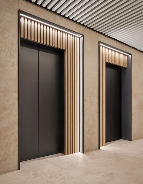 180 N LaSalle — OKW Architects Lobby Decor Ideas, Lobby Design Residential, Bedroom False Ceiling Ideas, Lift Lobby Design, Elevator Lobby Design, Residential Lobby, Elevator Interior, Elevator Lobby, Lobby Decor