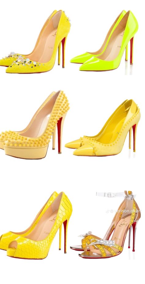 Shoe Closet, Mellow Yellow, Me Too Shoes, Christian Louboutin, Prada, Shoes Heels, Shoe Accessories, Walking, Prom