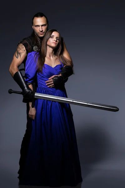 Couple with sword and historical costumes - Stock Image - Everypixel Holding Someone Pose Reference, Hug Pose, Fantasy Photoshoot, Fantasy Couples, Couple Poses Reference, Gesture Drawing, Poses Reference, Photo Search, Couple Poses