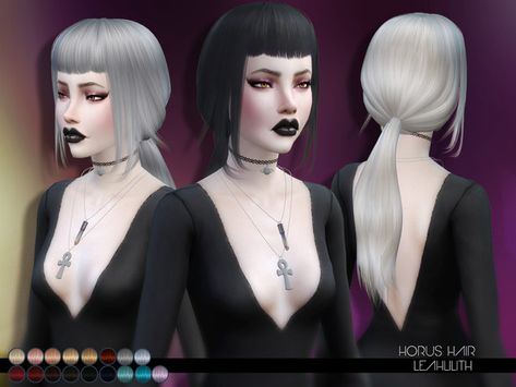 Sims 4 Cc Goth, Vampire Hair, The Sims 4 Cabelos, Mod Hair, Sims 4 Anime, Pelo Sims, Gothic Hairstyles, Goth Hair, Sims4 Clothes