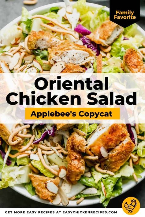 Apple Bees Asian Chicken Salad, Applebee's Asian Chicken Salad, Applebees Santa Fe Chicken Salad, Applebees Orential Salad, Applebees Orential Salad Dressing, Applebees Chicken Salad, Chicken Tender Salad Recipes, Applebees Chinese Chicken Salad, Applebees Orientalist Chicken Salad