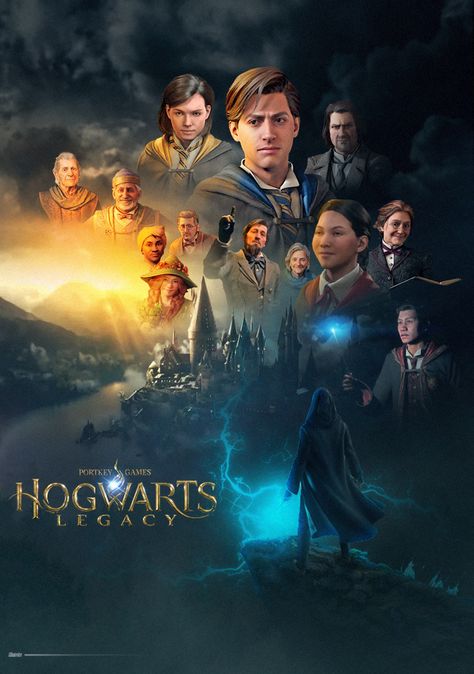 fan-made poster design for the new game. Hogwarts Posters Printable, Hogwarts Legacy Poster, Movie Posters Harry Potter, Harry Potter All Movies Poster, Movie Poster Harry Potter, Hogwarts Legacy, Harry Potter Hogwarts, Free Games, News Games