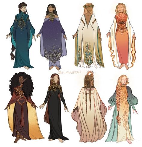 Elven Fashion Week Nandor elves- wear rich and... - Tolkien Art Dump Robes Drawing, Fantasy Desert Clothing, Elven Clothes, Elven Fashion, Destiny Fashion, Tolkien Art, Medieval Clothing, Drawing Clothes, Character Creation