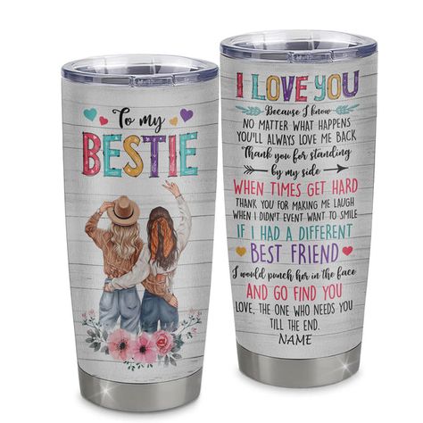 Personalized To My Bestie Stainless Steel Tumbler Cup Flowers Thank You Forever Best Friends For Women Birthday Christmas Travel Mug 20oz Curved Stainless Steel Tumbler Cup Personalized Name Best Friends Bestie Friend Friendship Best Sister Ever Ideas Quotes Girls Women Teens Female Good Human Kindness Love For Funny Birthday Christmas Family Tumbler Customized Travel Coffee Mug Anniversary Day Birthday Christmas Gift Bff Cups Gift Ideas, Best Friends Tumbler Cups, Best Friend Tumbler Ideas, Best Friend Cup Ideas, Bestie Board, Tumbler Cups Personalized, To My Bestie, Best Sister Ever, Quotes Girls