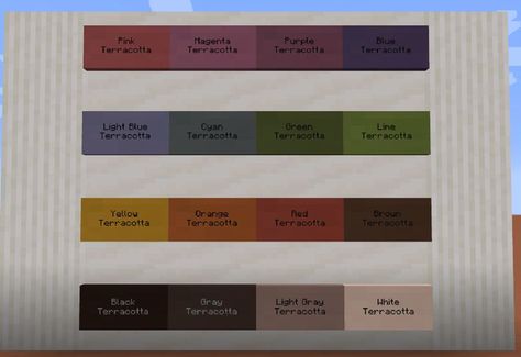 Colours With Names, Cute Minecraft Houses, Minecraft Blueprints, Minecraft Architecture, Minecraft Designs, Minecraft Houses, Journal Writing, Color Names, All The Colors