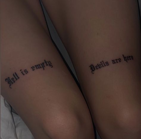 Words Over Knee Tattoo, Script Knee Tattoo, Life Is A Highway Tattoo, Both Knee Tattoo, Knee Tatoos Woman, Heartless Tattoo For Women, Tattoo Ideas Female Knee, Thigh Tattoos Words, Leg Tattoos Women Simple