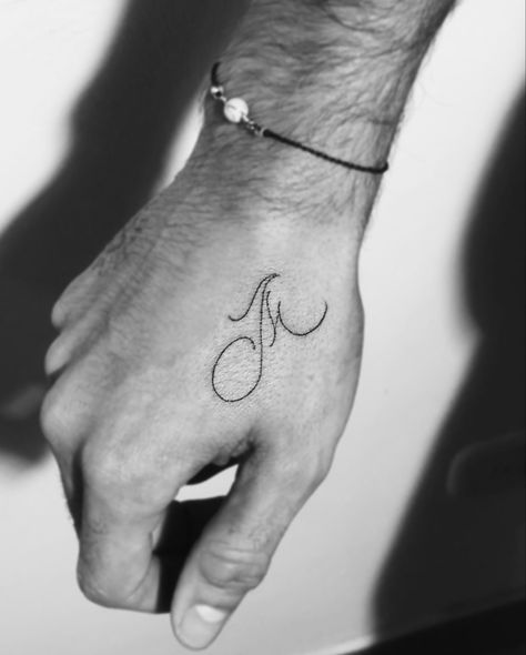 Initial Tattoo Men, Initial Tattoo For Men, Letter Hand Tattoo, M Letter Tattoo, M Tattoo Letter, Letter M Tattoo, Letter M Tattoos, M Tattoo, Letter Tattoo