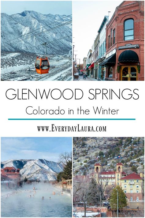 Glenwood Springs is a charming town nestled in the Rocky Mountains with hot springs, caves and so much more. #hotsprings #travel #vacation #wintervacation #colorado #familyvacations #couplevacations #romantic #budgetvacation #vacationideas Glen Wood Springs Colorado, Glenwood Springs Colorado Winter, Glenwood Springs Colorado Things To Do, Colorado Springs Winter, Colorado In Winter, Hot Springs Colorado, Glenwood Springs Colorado, Denver Hotels, Vacay Ideas