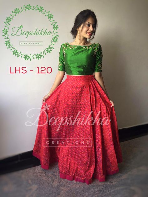 Crop Tops Ideas, Pleated Lehenga, Skirt Indian, Long Skirt And Top, Lehenga Gown, Lehnga Dress, Lehenga Blouse Designs, Wedding Skirt, Long Gown Dress