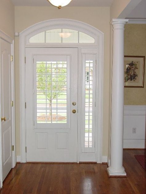 Front Door Sidelights, Front Door With Sidelights, Door With Sidelights, Door Sidelights, Modern Front Door, House Blinds, Front Doors With Windows, Front Door Colors, Front Door Design