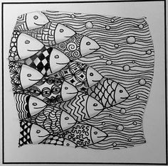 Watercolor And Zentangle, Patterns Doodle, Modele Zentangle, Pattern Zentangle, Zantangle Art, Draw Zentangle, Step Ideas, Easy Zentangle, Designs Aesthetic