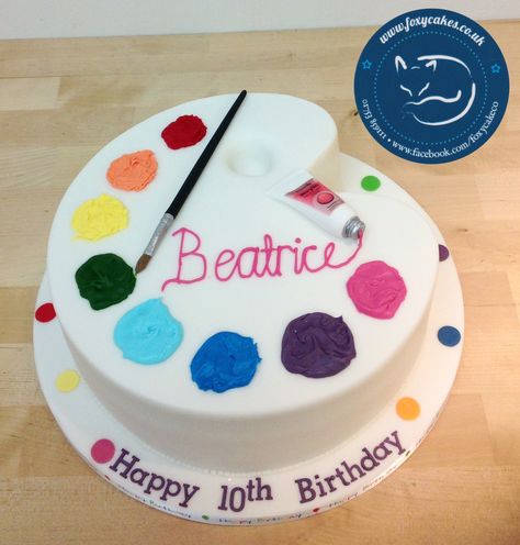 Paint Palette Cake, Paint Pallet Cake, Art Cakes Birthday Kids, Paint Cake Ideas, Artist Theme Cake, Paint Party Cake, Art Cake Ideas, Art Party Cake, Art Party Cakes