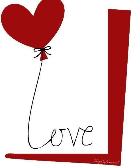 Easy Sketches, Sweet Image, Valentines Watercolor, The Word Love, Valentine Cards Handmade, Homemade Valentines, Valentines Art, Word Love, Red Balloon