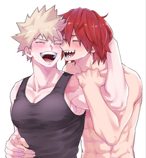 Eijiro Kirishima x Katsuki Bakugo : mha Kirishima Eijirou, Hello Kitty Drawing, Queer Art, Mini Comic, People Laughing, Anime Boyfriend, Anime Oc, Hero Academia Characters, Best Series