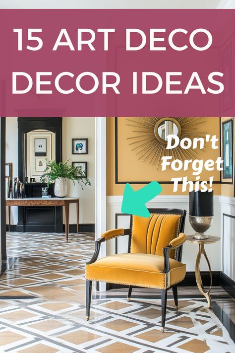 Get the 1920s look in your home with these art deco decor ideas. Art Deco Motifs, Art Deco Aesthetic, Maximalist Art, Geometric Lamp, Geometric Pattern Rug, Mirrored Coffee Tables, Art Deco Decor, Deco Decor, Hallway Decor