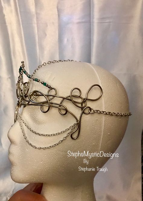 Diy Mask For Masquerade Ball, Handmade Fantasy Masks For Masquerade, Handmade Adjustable Headpiece For Masquerade, Wire Masquerade Mask, Silver Fantasy Carnival Mask, Silver Fantasy Costume Mask, Masquarade Mask, Wire Mask, Masquerade Mask Diy