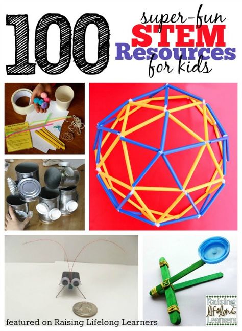 100 Super-Fun STEM Resources for Kids | RaisingLifelongLearners.com STEM activities, books, toys, games, experiments, and explorations for kids of all ages. Geodesic Sphere, Stem Lessons, Homeschool Stem, Steam Ideas, Stem Elementary, Stem Ideas, Teaching Stem, Science Stem, Stem Resources