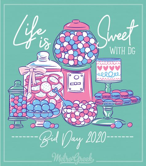 Candy Sorority Shirt, Candy Shirt Ideas, Candy Sorority Theme, Candyland Sorority Theme, Phi Mu Shirts Design, Sorority Recruitment Shirts, Panhellenic Recruitment, Sorority Rush Themes, Sorority Themes