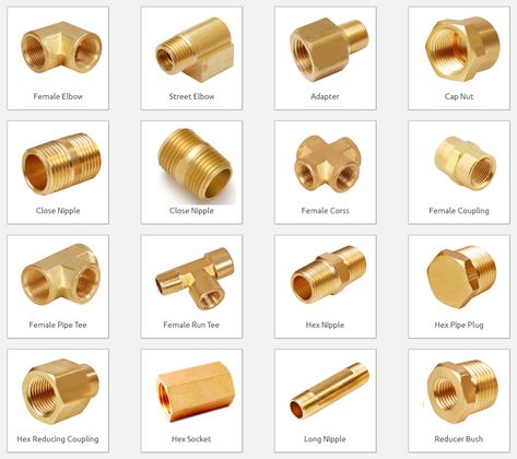 Brass fittings are widely used in both old and modern homes in indoors and outdoors. Few fittings are used as home fixtures that are generally used on windows, doors, and other plumbing components. Cpvc Fittings, Plumbing Materials, Brass Pipe Fittings, Copper Pipe Fittings, Pex Plumbing, Basic Electrical Wiring, Pvc Pipe Fittings, Plumbing Pipe Furniture, Refrigeration And Air Conditioning