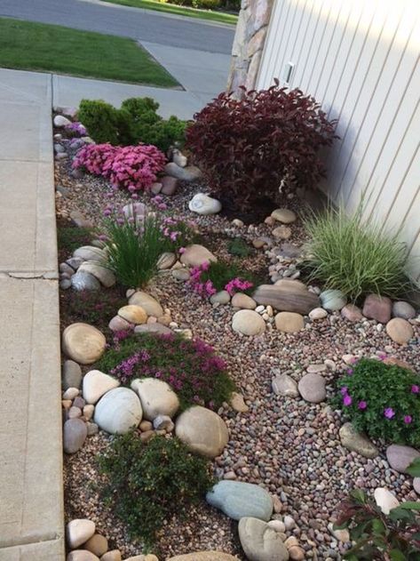 49 Pretty Rock Garden Ideas On A Budget Rock Garden Design, Backyard Gardening, Budget Garden, Rock Garden Landscaping, Have Inspiration, Front Yard Garden, Landscaping With Rocks, Alam Semula Jadi, Succulents Garden