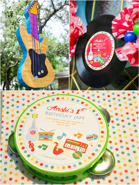 Music Inspired DIY Birthday Party Decorations - Perfect for a 1st Birthday Party! Music Party Theme Decoration, Baby Jam, Music Theme Party, Music Birthday Party, Music Theme Birthday, Music Themed Parties, Birthday Party Decorations Diy, Birthday Party Printables, Music Birthday