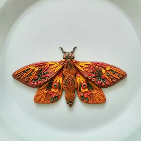 Polymer Clay Moth, Clay Moth, Clay Halloween Earrings, Moth Earrings, Polymer Clay Halloween, Polymer Inspiration, Earring Inspo, Clay Fairies, Clay Inspo