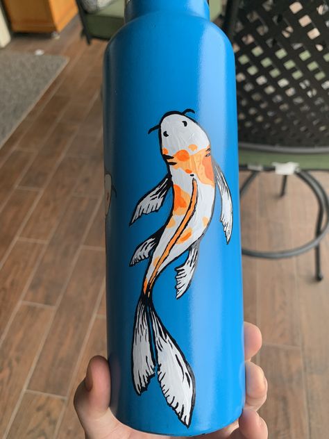 Water Bottle Painting Ideas, Hydro Flask Painting, Water Bottle Painting, Bottle Drawings, Flask Painting, Painted Water Bottle, Water Bottle Drawing, Flask Art, Custom Hydro Flask