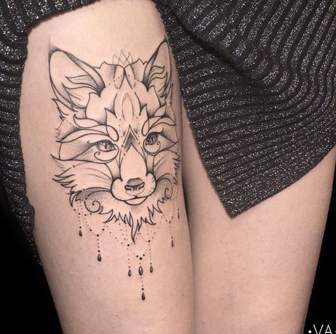 Imagine Tattoo, 27 Tattoo, Tattoo Wolf, Paris Tattoo, Geometric Fox, Muster Tattoos, Geniale Tattoos, Fox Tattoo, Celtic Tattoos