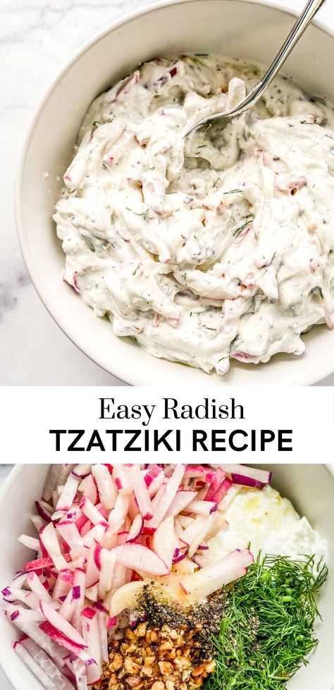 Mezze Plate, Tzatziki Recipe, Tzatziki Recipes, Delicious Dips Recipes, Creamy Yogurt, Lentil Dishes, Radish Recipes, Yogurt Sauce, Toasted Walnuts