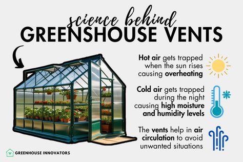 Discover the science behind Greenhouse Vents. Learn how it helps the plants inside their sanctuary 💚 #GreenhouseVents #Greenhouse #Ventilation #GreenhouseWindow House Vents, Greenhouse Ventilation, Greenhouse Window, Large Greenhouse, Build A Greenhouse, Green Houses, Archive Books, Plant Diseases, Plant Health