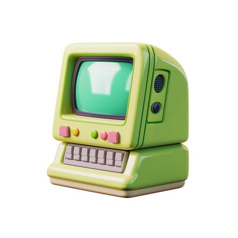 Retro Computer Drawing, 3d Assets Design, Steampunk Font, Props Illustration, Kawaii Blender 3d, Retro Futuristic Computer, Data Privacy, 3d Computer Graphics, Sci Fi Game Assets