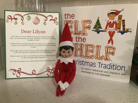 First time doing Elf on the Shelf with our 3.5 year old Daughter! Day one: welcome letter #elfontheshelf #welcomeletter Elf Welcome Letter First Time, First Day Of Elf On The Shelf, Elf On The Shelf Welcome Letter, Welcome Elf On The Shelf First Time, Welcoming Elf On The Shelf First Time, First Time Elf On The Shelf Arrival, Introducing Elf On The Shelf First Time, First Day Of Elf On The Shelf Ideas, First Day Elf On The Shelf Ideas